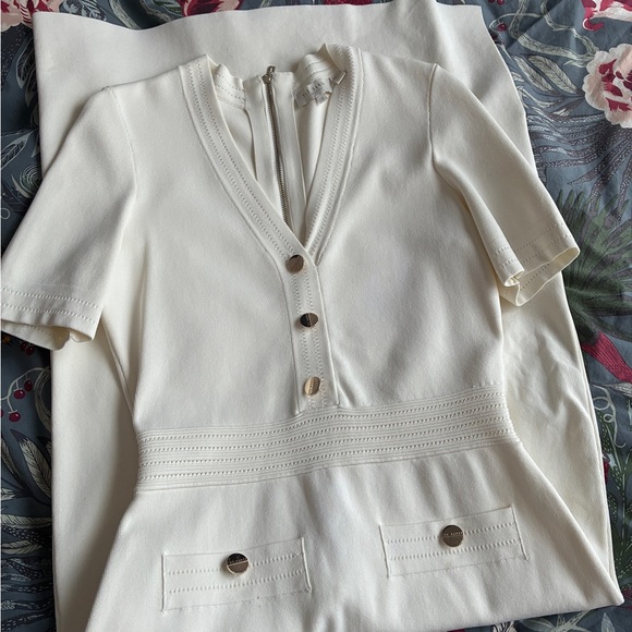 Ted Baker Cream Midi Dress with Button Detail - Picture 4 of 7